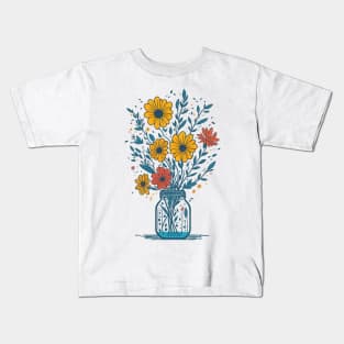 Daisys in a Mason Jar Kids T-Shirt